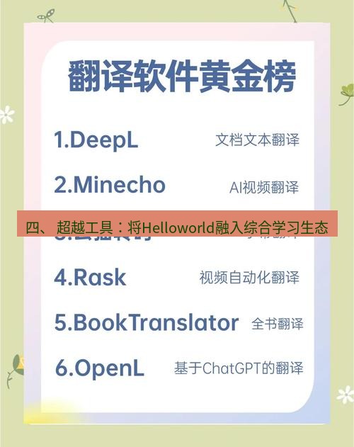 helloworld翻译在线 四、 超越工具：将Helloworld融入综合学习生态