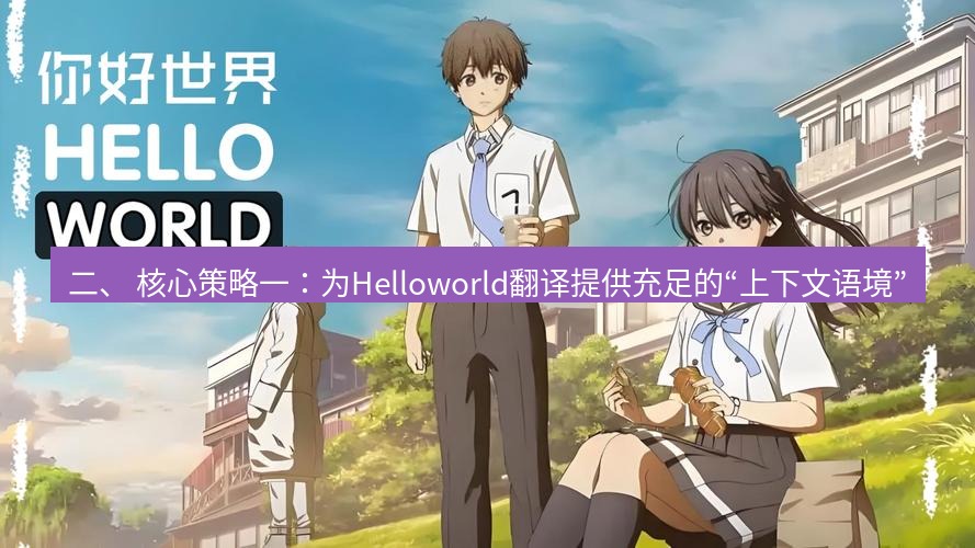 helloworld翻译在线 二、 核心策略一：为Helloworld翻译提供充足的“上下文语境”