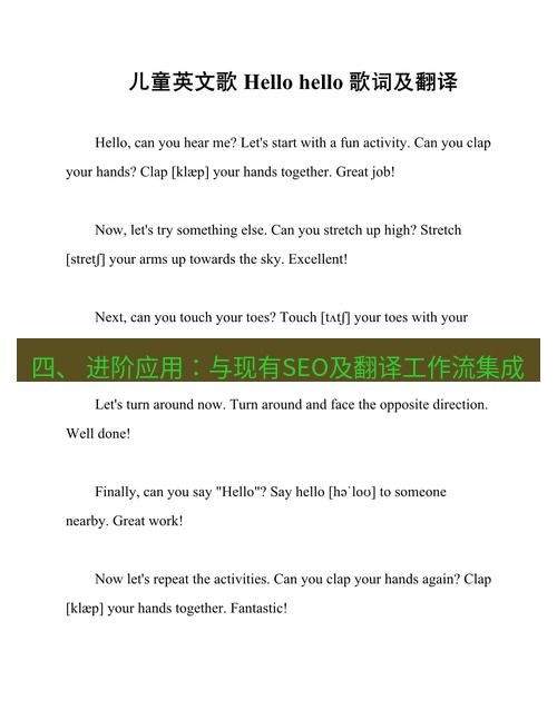 helloworld翻译在线 四、 进阶应用：与现有SEO及翻译工作流集成